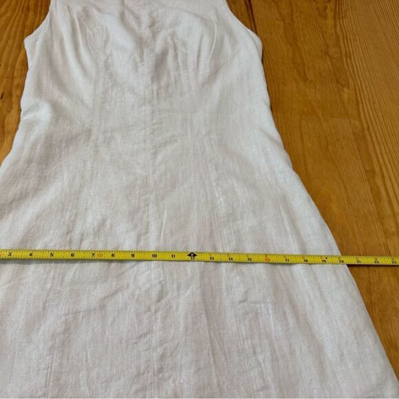 Abercrombie & Fitch A&F High Neck Linen Blend Cutout Back Mini Dress NWT Beige - Picture 9 of 14